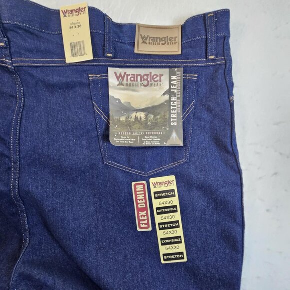 Wrangler Rugged Wear Relaxed Stretch Flex Denim Jeans Mens 54X30 NWT - Picture 3 of 8